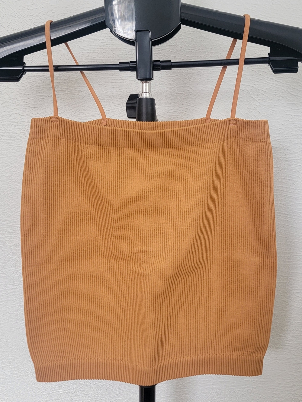 Yelete Ribbed Spaghetti Strap Camisole - Tan